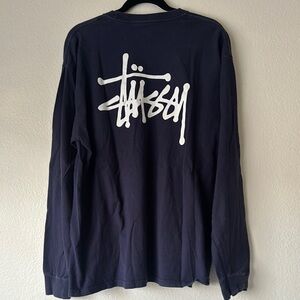 Stussy Men's Navy Long Sleeve Shirt